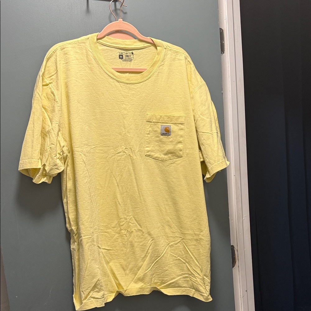 Carhartt Men's Short Sleeve Tee in Light Yellow